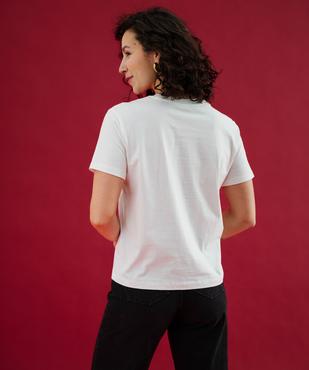 Tee-shirt manches courtes avec motif coeur velours femme vue3 - GEMO(FEMME PAP) - GEMO