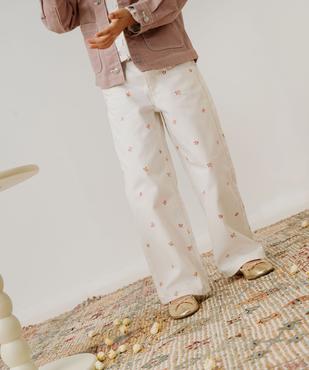 Pantalon wide leg en twill fleuri fille vue5 - GEMO (ENFANT) - GEMO