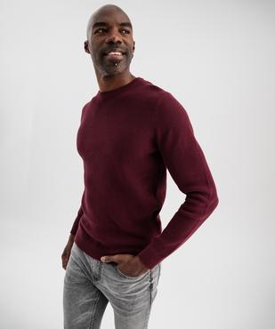 Pull col rond en coton uni homme vue1 - GEMO (HOMME) - GEMO