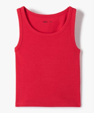 Débardeur fille en maille côtelée coupe courte vue1 - GEMO (JUNIOR) - GEMO