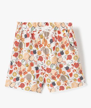 Short fille fluide imprimé à taille haute élastiquée vue1 - GEMO C4G FILLE - GEMO