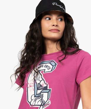Tee-shirt femme à manches courtes et motif patiné - CAMPS vue1 - CAMPS UNITED - GEMO