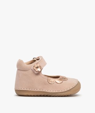 Chaussures de parc bébé fille babies en cuir retourné vue1 - GEMO(BEBE DEBT) - GEMO