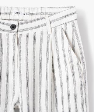 Pantalon fille large et souple à rayures vue2 - GEMO (JUNIOR) - GEMO