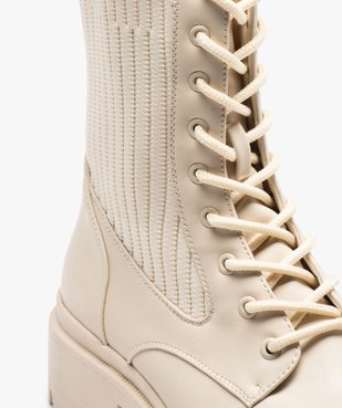 Bottines femme à semelle crantée et col chaussette vue6 - GEMO (CASUAL) - GEMO