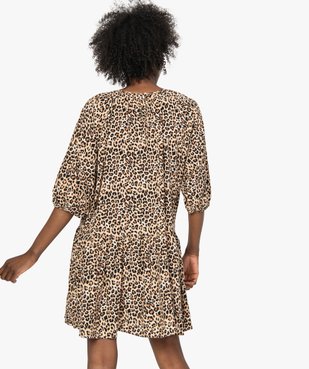Robe femme imprimée courte à manches ¾ vue3 - Nikesneakers(FEMME PAP) - Nikesneakers