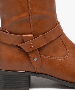 Bottes femme unies style cavalières à double zip vue6 - GEMO (CASUAL) - GEMO