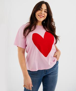 Tee-shirt manches courtes avec motif femme grande taille vue1 - GEMO 4G GT - GEMO