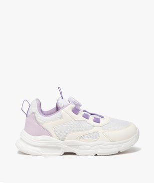 Baskets fille bicolores en mesh avec lacets à boucle rotati vue2 - GEMO 4G FILLE - GEMO