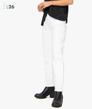 Pantalon femme en toile unie coupe droite 5 poches- Longueur L26 vue1 - GEMO (JEAN) - GEMO