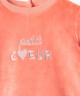 Pull bébé fille en maille peluche avec inscription brodée vue2 - GEMO(BEBE DEBT) - GEMO