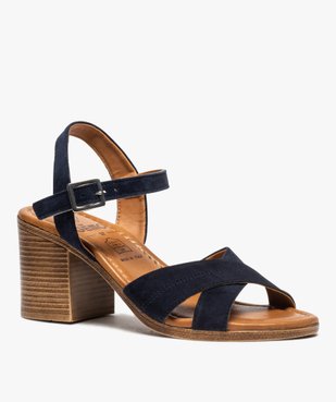 Sandales femme à talon carré coupe spéciale pied large vue2 - Nikesneakers(URBAIN) - Nikesneakers