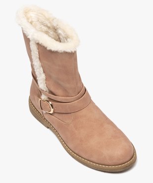 Boots fourrées femme plates unies avec bride décorative vue5 - VALENTINA BALDA - GEMO
