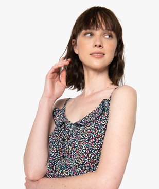 Combi-short femme imprimé à fines bretelles vue2 - GEMO(FEMME PAP) - GEMO