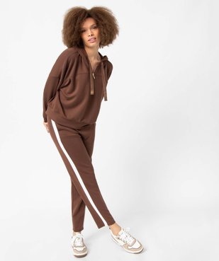 Pantalon de jogging femme avec bandes contrastantes sur les côtés vue5 - GEMO(FEMME PAP) - GEMO
