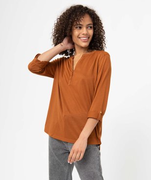 Tee-shirt femme à manches longues et dos dentelle vue1 - GEMO 4G FEMME - GEMO