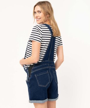 Salopette de maternité en toile denim coupe courte vue3 - GEMO (MATER) - GEMO