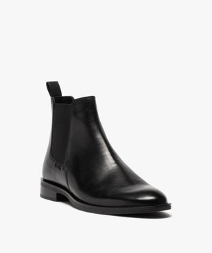 Boots homme style chelsea unis dessus cuir vue2 - Nikesneakers(URBAIN) - Nikesneakers