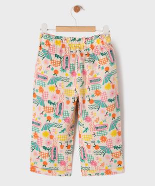 Pantalon en viscose fine et légère à taille élastiquée bébé fille vue3 - GEMO(BEBE DEBT) - GEMO