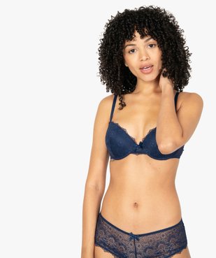 Soutien-gorge à bonnets coqués en dentelle vue1 - GEMO(HOMWR FEM) - GEMO