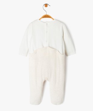 Pyjama velours à pont-dos motif biche bébé vue4 - GEMO(BB COUCHE) - GEMO