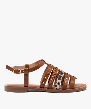 Sandales femme à talon plat avec brides fantaisie casual vue2 - GEMO (CASUAL) - GEMO