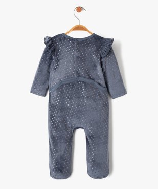 Pyjama dors-bien en velours brodé à pois brillants et volants bébé vue3 - GEMO(BB COUCHE) - GEMO