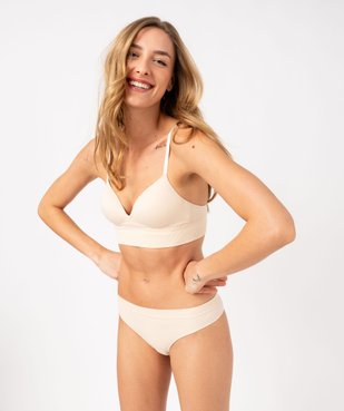 Brassière push-up en maille côtelée à fines bretelles vue5 - GEMO 4G FEMME - GEMO