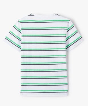 Tee-shirt garçon à rayures avec inscription vue4 - GEMO (JUNIOR) - GEMO