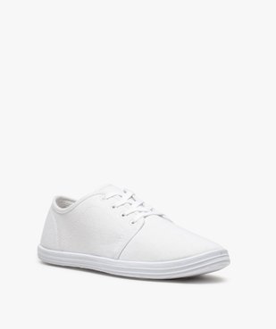 Chaussures basses homme style tennis en toile unies à lacets vue2 - GEMO (SPORTSWR) - GEMO