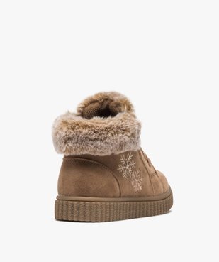 Boots fille zippées dessus suédine et col fourrure imitation vue4 - GEMO (ENFANT) - GEMO