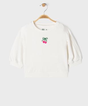 Sweat avec manches froncées et motif brodé bébé fille vue2 - GEMO 4G BEBE - GEMO