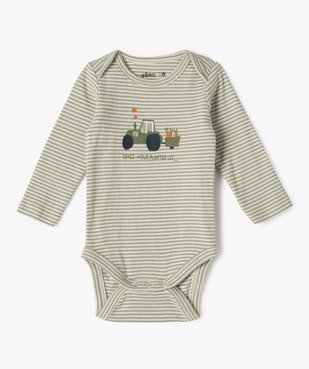 Body bébé manches longues motifs jardinage (lot de 3) vue2 - GEMO C4G BEBE - GEMO