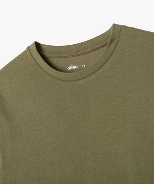 Tee-shirt à manches courtes uni garçon vue2 - GEMO (JUNIOR) - GEMO