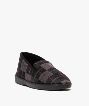 Chaussons homme charentaises en velours à carreaux vue2 - GEMO 4G HOMME - GEMO