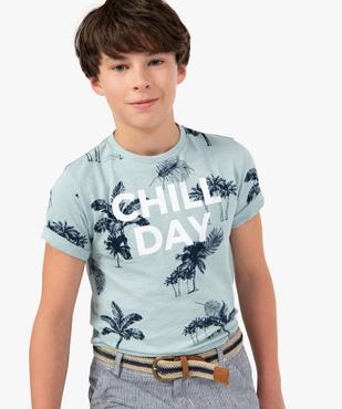 Tee-shirt imprimé manches courtes garçon vue1 - GEMO (JUNIOR) - GEMO