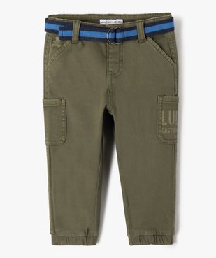 Pantalon bébé garçon cargo à ceinture - LuluCastagnette vue1 - LULUCASTAGNETTE - GEMO