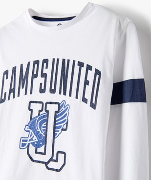 Tee-shirt garçon à manches longues imprimé patiné - Camps vue3 - CAMPS UNITED - GEMO