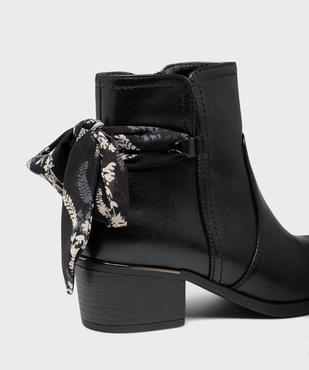 Boots à talon cubain et foulard noué femme vue6 - EMILIA ROSA - GEMO