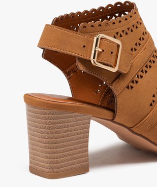 Sandales femme à talon dessus couvrant ajouré vue6 - GEMO(URBAIN) - GEMO