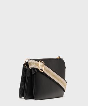 Sac bandoulière à trois soufflets devant verni femme vue2 - GEMO (ACCESS) - GEMO