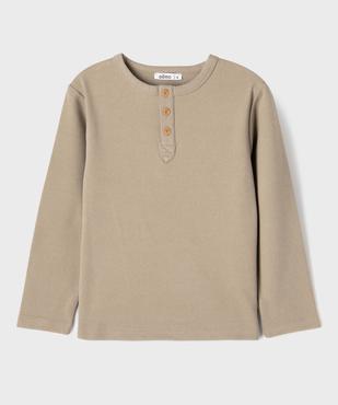 Tee-shirt manches longues chaud col tunisien garçon vue2 - GEMO (ENFANT) - GEMO