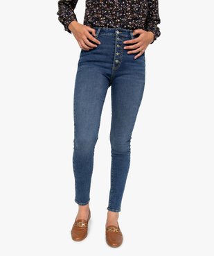 Jean femme skinny délavé taille haute à boutonnière vue5 - GEMO(FEMME PAP) - GEMO