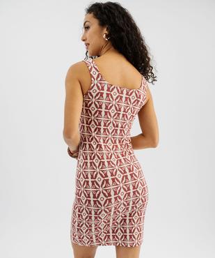 Robe courte à bretelles en jersey stretch imprimé femme vue4 - GEMO(FEMME PAP) - GEMO
