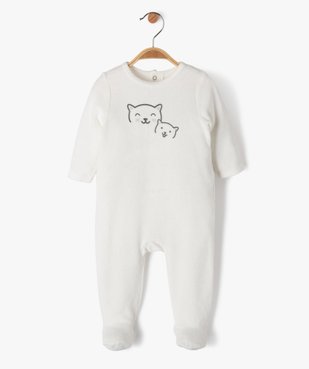 Pyjama en velours à pont-dos pressionné bébé vue1 - GEMO(BB COUCHE) - GEMO