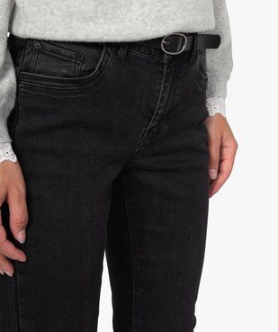Jean femme regular taille normale noir avec ceinture vue2 - GEMO(FEMME PAP) - GEMO