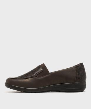 Mocassins confort à talon compensé et imprimé léopard femme - g'flex vue3 - G'FLEX - GEMO