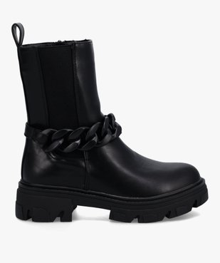 Boots femme à semelle crantée et chaine décorative – Claudia Ghizzani vue2 - SANS MARQUE - GEMO