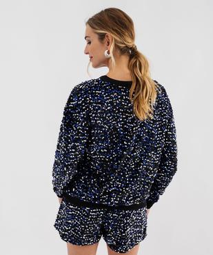 Sweat en velours à sequins femme vue3 - GEMO(FEMME PAP) - GEMO