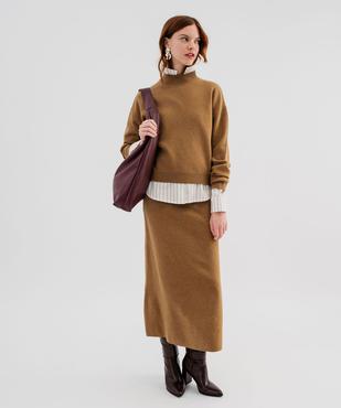 Pull à col montant coupe loose femme vue3 - GEMO 4G FEMME - GEMO